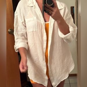 Kona sol cotton gauze button down shirt